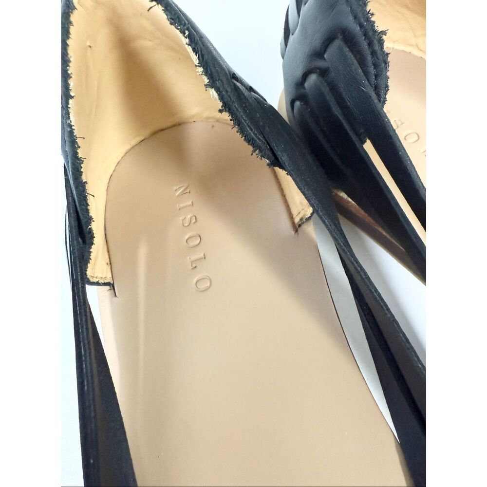 Nisolo Black Woven Leather Slip-On Flats - Picture 2 of 5